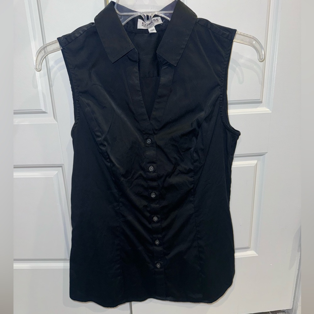 🖤Black button up short sleeve short.